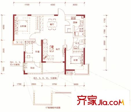 東方銀座中心城御廷上品爵座（一期已售完） 3室2廳1衛(wèi)