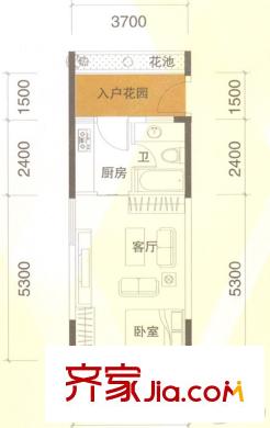 時(shí)代華庭9號(hào)樓01/06/07/12戶型 1室1廳1衛(wèi)