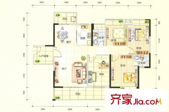 東江華府C2戶型(2015-7-29) 4室2廳2衛(wèi)1廚