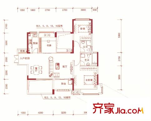 東方銀座中心城御廷君鉑名座（一期已售完） 3室2廳2衛(wèi)