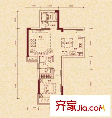 東方銀座中心城御廷玫瑰苑、紫薇苑標準層香頌雅座 2室2廳1衛(wèi)1廚