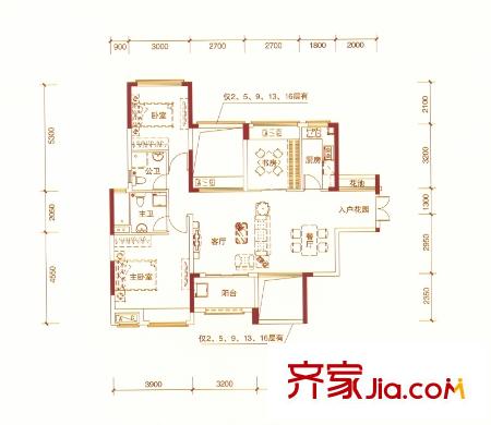 東方銀座中心城御廷10棟藍鉆杰座 3室2廳2衛(wèi)1廚