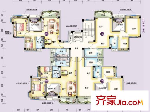 橫瀝碧桂園J330戶型 3室2廳1衛(wèi)1廚
