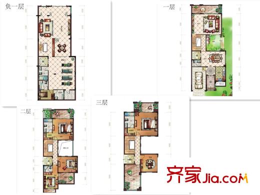鼎峰源著聯(lián)排B戶型13、15、18、23、26-30棟 4室2廳4衛(wèi)1廚