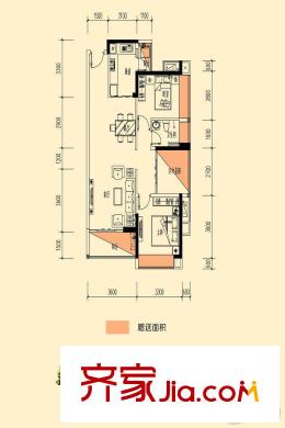 信鴻瀾岸5、6棟01/02戶型 3室2廳1衛(wèi)1廚