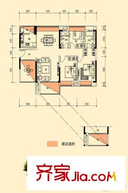 信鴻瀾岸1、2棟02戶型 4室2廳2衛(wèi)1廚