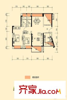 信鴻瀾岸3、4棟04戶型 3室2廳2衛(wèi)1廚