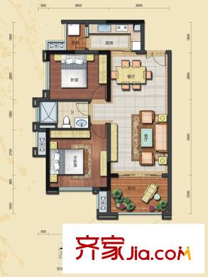 綠茵溫莎堡香堤113棟02/03戶型 2室2廳1衛(wèi)1廚
