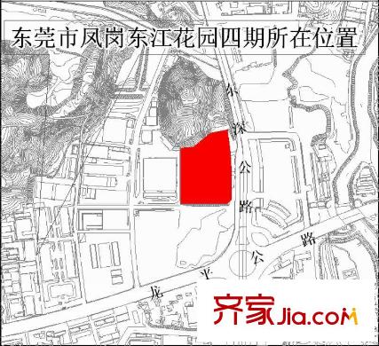 東江花園倚山居區(qū)位示意圖
