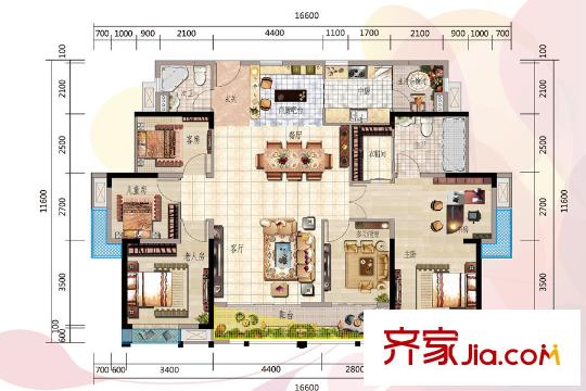 虎門萬達(dá)廣場(chǎng)D戶型 5室2廳2衛(wèi)1廚