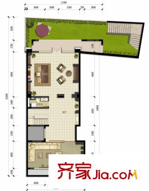 萬科翡麗山36棟獨棟別墅地下一層平面圖 6室3廳5衛(wèi)1廚