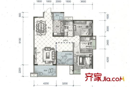 鼎峰源著1-B戶型