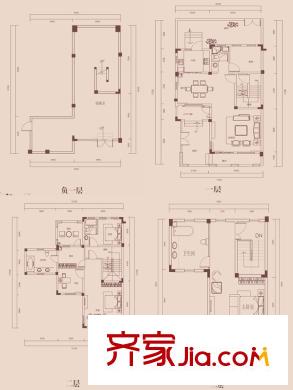 盈濱半島別墅N戶型 4室2廳3衛(wèi)1廚