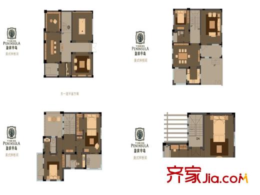 盈濱半島別墅R戶型 4室2廳3衛(wèi)1廚