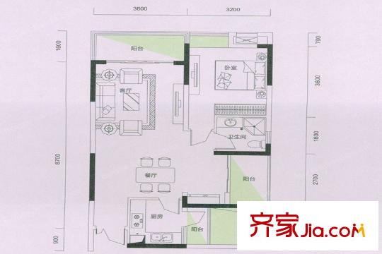 利豐時(shí)代1棟01、05戶型 3室2廳1衛(wèi)1廚
