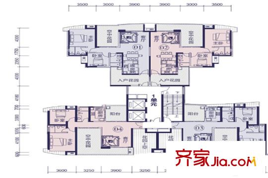 新世紀(jì)君匯半島214/218單數(shù)層1單元 3室2廳2衛(wèi)1廚