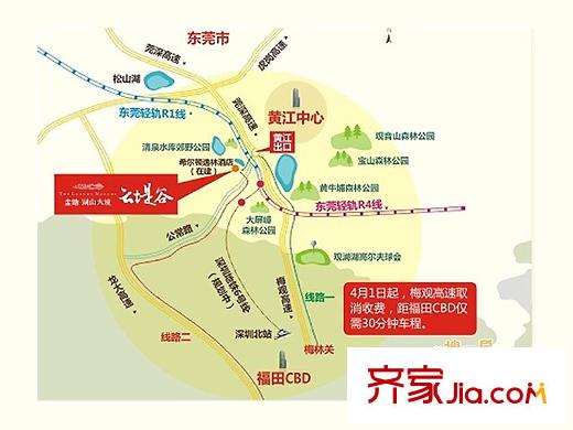 金地湖山大境交通圖