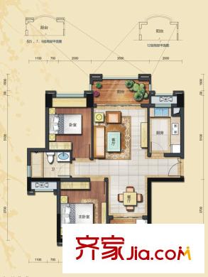 綠茵溫莎堡香堤84棟01/04戶型 2室2廳1衛(wèi)1廚