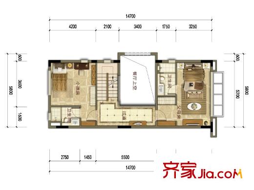 南部灣萬科城和院別墅二層 4室2廳4衛(wèi)1廚