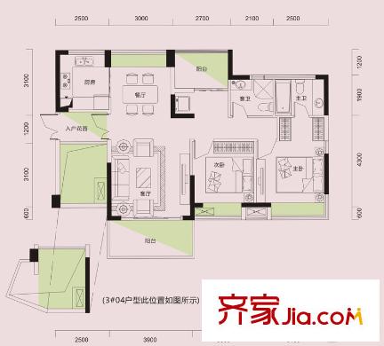 利豐時(shí)代3棟01、04戶型 4室2廳2衛(wèi)1廚