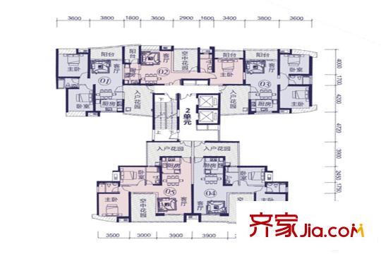 新世紀(jì)君匯半島215/217單數(shù)層2單元 2室2廳1衛(wèi)1廚
