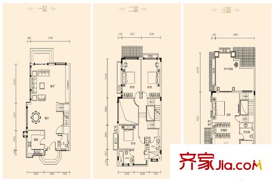 南峰華桂園四拼C1戶型圖 4室2廳4衛(wèi)1廚