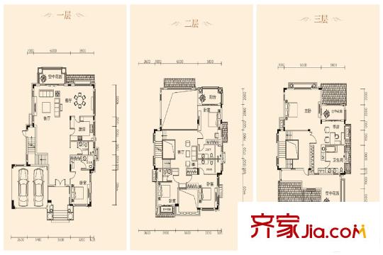 南峰華桂園雙拼A戶型圖 5室2廳6衛(wèi)1廚