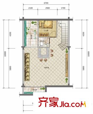 富盈御荷5棟2、3單元別墅H-2型負一層平面圖 5室2廳5衛(wèi)1廚