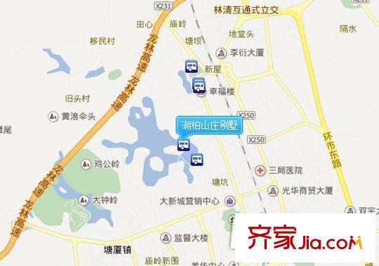 湖柏山莊別墅交通圖  