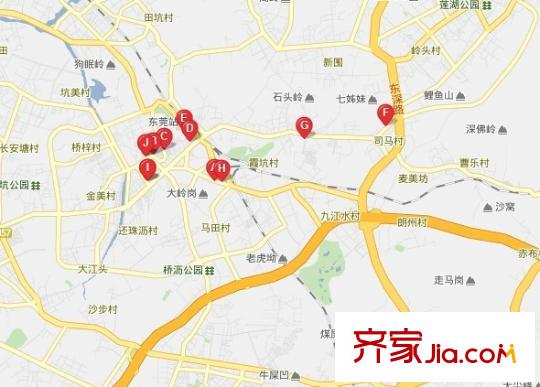 勝前崗花園別墅交通圖地圖