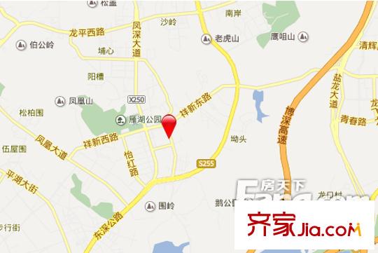 雁鳴湖山莊別墅交通圖 