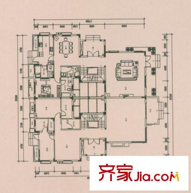 萬科城六期琥珀郡戶型圖一層平面圖 2室2廳3衛(wèi)1廚