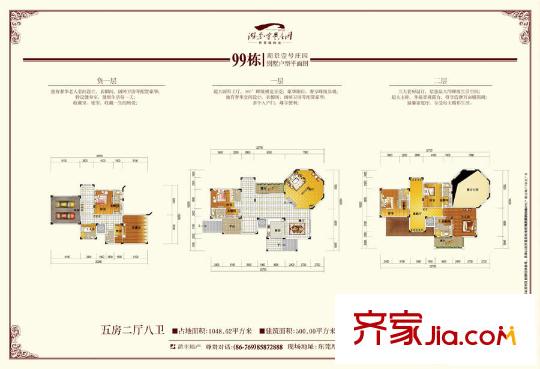 湖景壹號莊園別墅戶型圖99棟 5室2廳8衛(wèi)