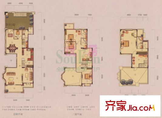 中惠山水名城別墅戶型圖02 05別墅平面圖 5室3廳4衛(wèi)1廚