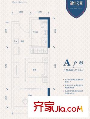 翡翠山2棟2樓A戶型 1室1衛(wèi)1廚