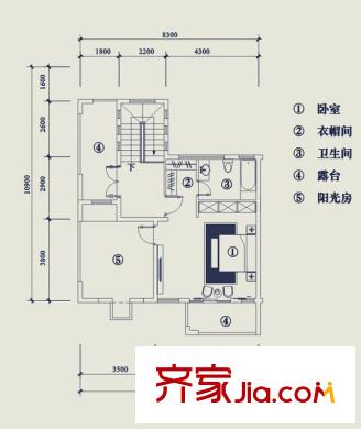翡翠山T5戶型3層 4室3廳5衛(wèi)1廚