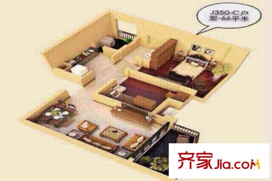 碧桂園十里銀灘山林海苑03/07戶型 2室2廳1衛(wèi)1廚