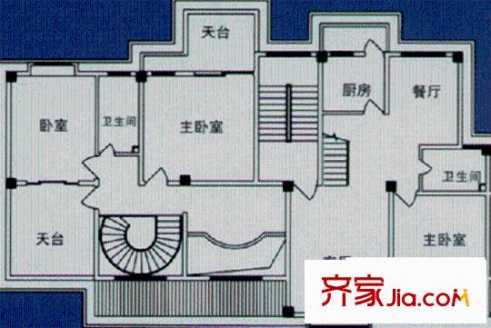 大綠地金豪花園戶型圖3室2廳2衛(wèi)1廚