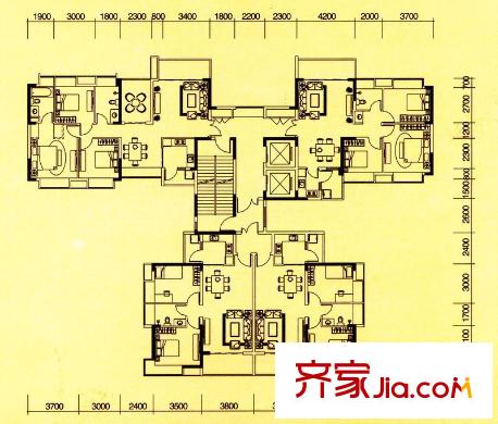 達(dá)鑫江濱新城天鷺灣3/4棟標(biāo)準(zhǔn)層03戶型 2室2廳1衛(wèi)1廚