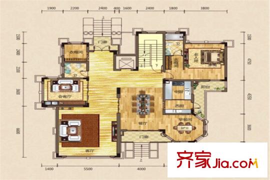 北大資源御灣獨棟別墅一層 5室4廳6衛(wèi)1廚
