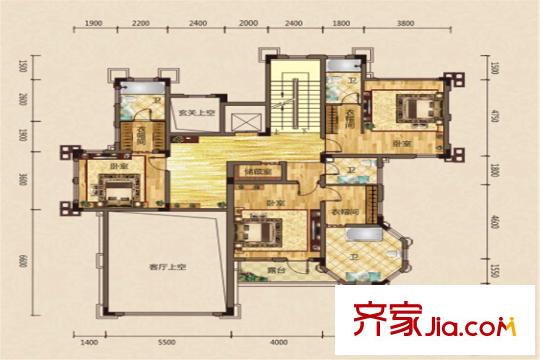 北大資源御灣獨棟別墅二層 5室4廳