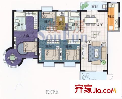 嘉輝豪庭戶型圖復式下層 
