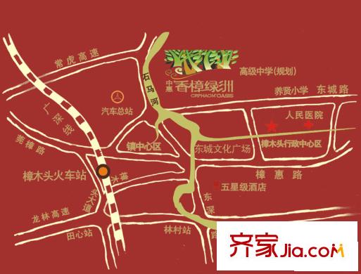 中惠香樟綠洲交通圖