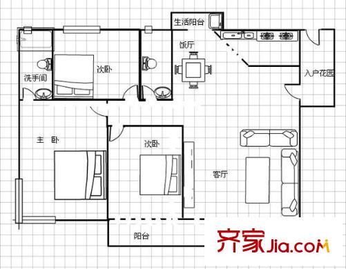 新世紀(jì)星城 3室 戶型圖