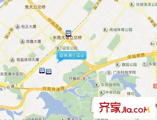 森林湖蘭溪谷交通圖 
