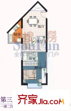 嘉輝豪庭戶型圖望山軒 1室2廳1衛(wèi)