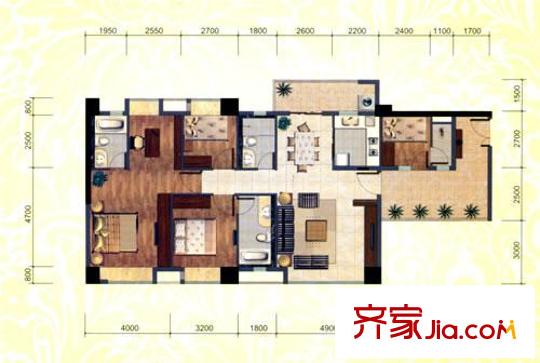 虎門地標(biāo)戶型圖09棟標(biāo)準(zhǔn)層03單位 4室2廳3衛(wèi)