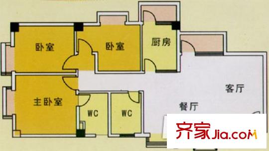 麗景花園 3室 戶型圖