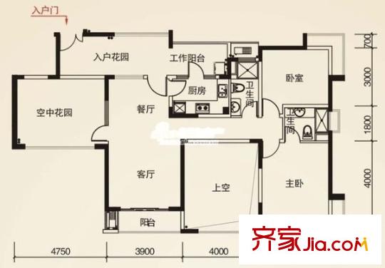 新世紀(jì)星城 2室 戶型圖
