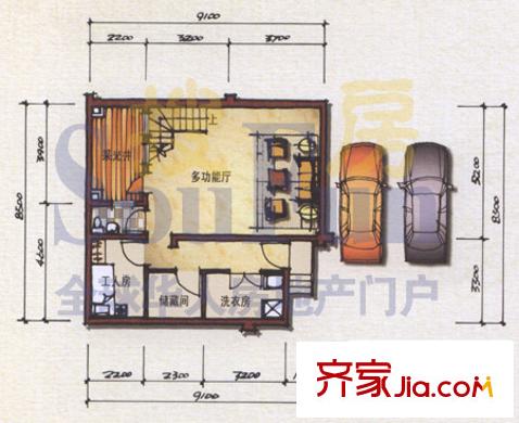 森林湖別墅戶型圖F1別墅地下層 4室4廳6衛(wèi)2廚